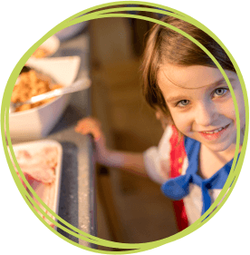 Girl having lunch
